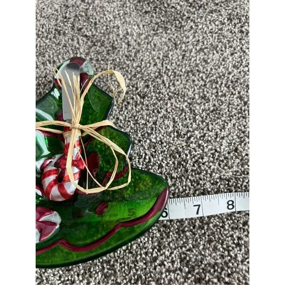 Christmas Tree Cheese Plate & Knife